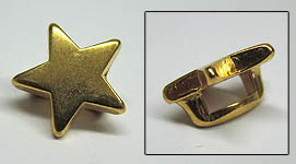 Perle für Lederband ca. 8mm Stern gold